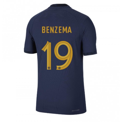Frankrig Karim Benzema #19 Hjemmebanetrøje VM 2022 Kort ærmer